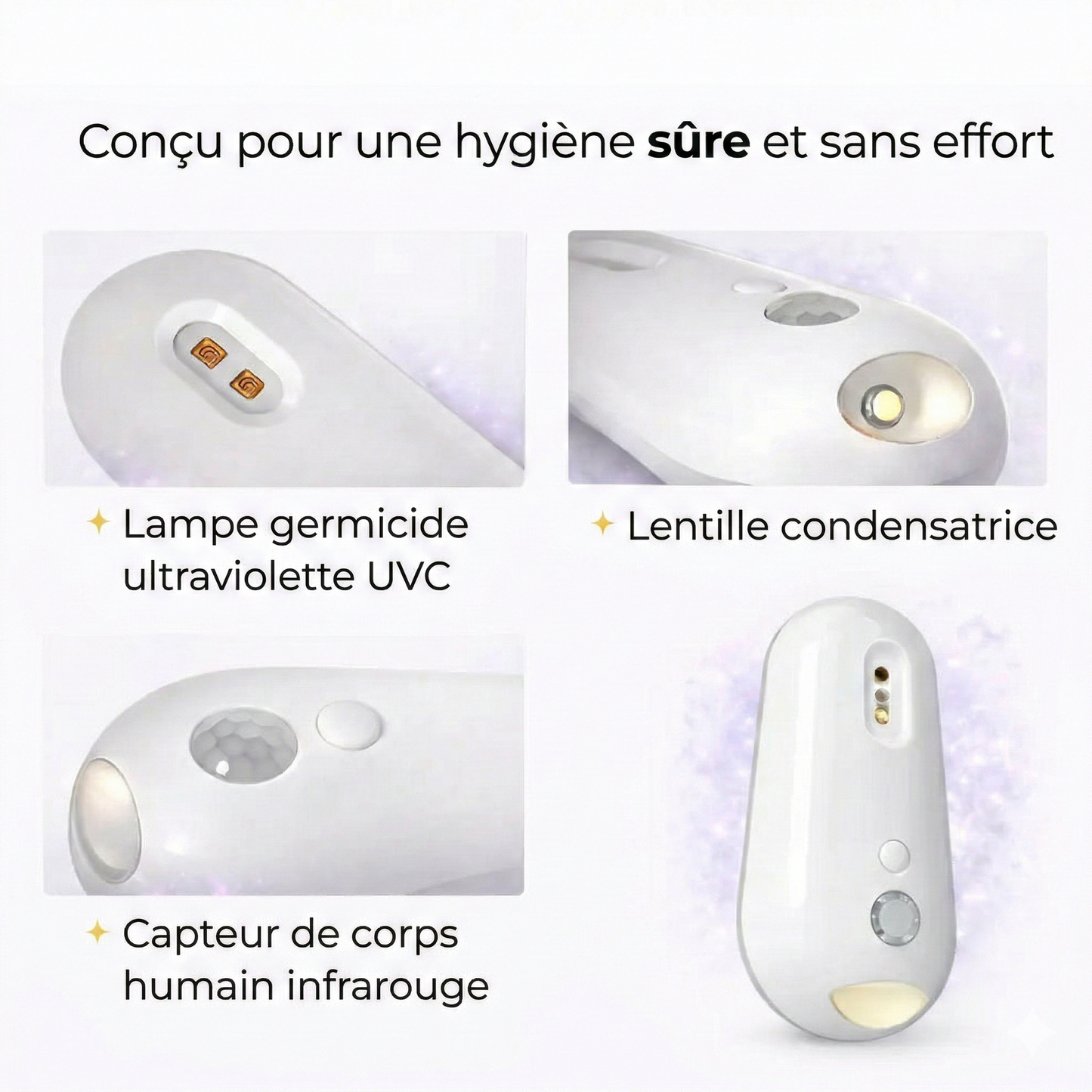 Désinfectant UV Auto-Nettoyant avec Veilleuse pour Toilettes